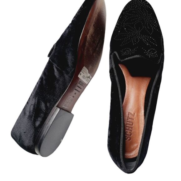 Schutz Velour Floral Jeweled Loafers - Picture 2 of 6
